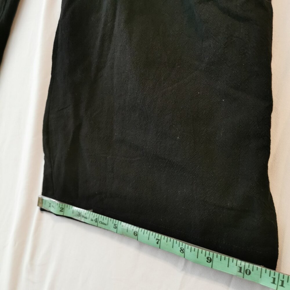 Womens Loose Cotton Capris Wide Leg Pants with Pockets (M ~BLACK) - Picture 5 of 10